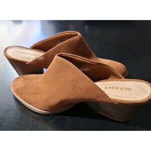 Old Navy Shoes Womens Sz 6 Mule Bootie Chocolate Closed Toe Casual Clogs Block